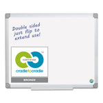 Earth Silver Easy-Clean Dry Erase Board, Reversible, 36 x 24, White Surface, Silver Aluminum Frame