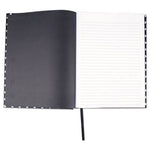 Casebound Hardcover Notebook, 1-Subject, Wide/Legal Rule, Black/White Cover, (150) 10.25 x 7.63 Sheets