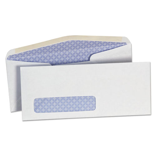 Open-Side Security Tint Business Envelope, 1 Window, #10, Commercial Flap, Gummed Closure, 4.13 x 9.5, White, 500/Box