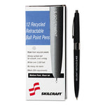 7520013861604 SKILCRAFT Recycled Ballpoint Pen, Retractable, Medium 1 mm, Black Ink, Black Barrel, Dozen