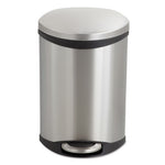 Step-On Medical Receptacle, 3 gal, Steel, Stainless Steel