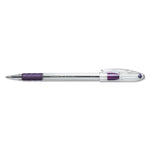 R.S.V.P. Ballpoint Pen, Stick, Fine 0.7 mm, Violet Ink, Clear/Violet Barrel, Dozen