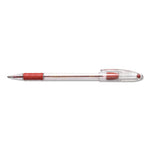 R.S.V.P. Ballpoint Pen, Stick, Medium 1 mm, Red Ink, Clear/Red Barrel, Dozen