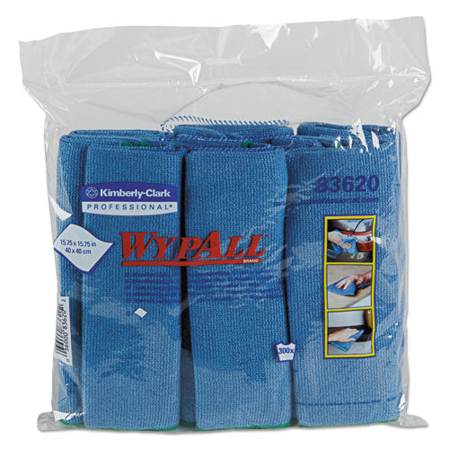 Microfiber Cloths, Reusable, 15.75 x 15.75, Blue, 24/Carton