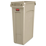 Slim Jim with Venting Channels, 23 gal, Plastic, Beige