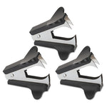 Jaw Style Staple Remover, Black, 3/Pack