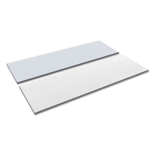 Reversible Laminate Table Top, Rectangular, 71.5w x 23.63d, White/Gray