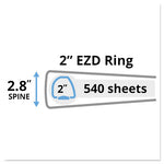 Durable View Binder with DuraHinge and EZD Rings, 3 Rings, 2" Capacity, 11 x 8.5, White, (9501)