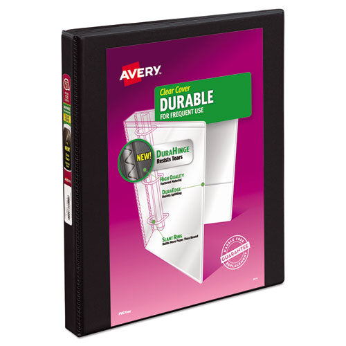 Durable View Binder with DuraHinge and Slant Rings, 3 Rings, 0.5" Capacity, 11 x 8.5, Black