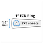 Heavy-Duty Non-View Binder with DuraHinge and One Touch EZD Rings, 3 Rings, 1" Capacity, 11 x 8.5, Red