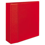 Heavy-Duty Non-View Binder with DuraHinge and Locking One Touch EZD Rings, 3 Rings, 4" Capacity, 11 x 8.5, Red