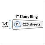 Durable View Binder with DuraHinge and Slant Rings, 3 Rings, 1" Capacity, 11 x 8.5, Blue