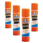 Washable School Glue Sticks, 0.24 oz, Applies and Dries Clear, 4/Pack