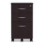 Alera Valencia Series Mobile Pedestal File, Left/Right, 3-Drawer: Box/Box/File, Legal/Letter, Espresso, 15.88 x 20.5 x 28.38