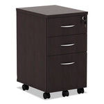 Alera Valencia Series Mobile Pedestal File, Left/Right, 3-Drawer: Box/Box/File, Legal/Letter, Espresso, 15.88 x 20.5 x 28.38