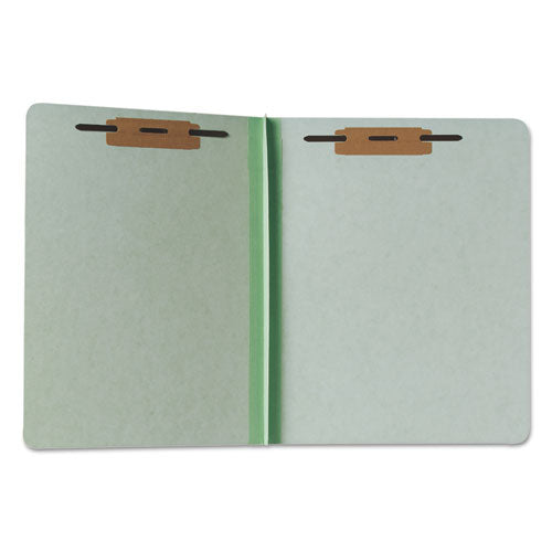 7530000431194 SKILCRAFT Heavyweight Pressboard Fastener Folder, 1" Expansion, 2 Fasteners, Letter Size, Light Green, 100/Box