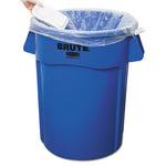 Vented Round Brute Container, 44 gal, Plastic, Blue