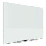 InvisaMount Magnetic Glass Marker Board, 39 x 22, White Surface