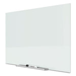 InvisaMount Magnetic Glass Marker Board, 39 x 22, White Surface