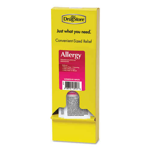 Allergy Relief Tablets, Refill Pack, Two Tablets/Packet, 50 Packets/Box