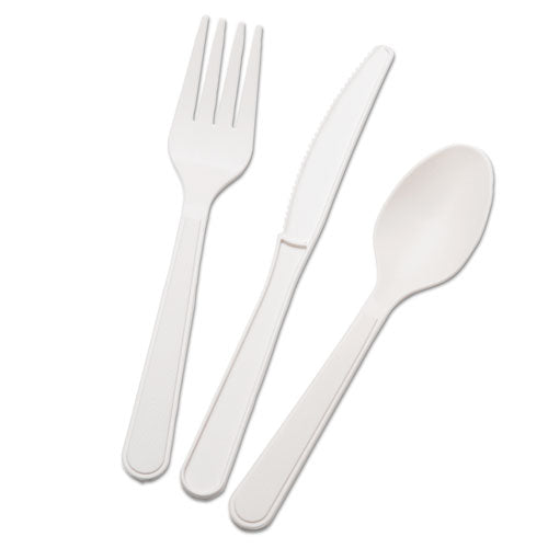 7360015643560,SKILCRAFT, Biobased Cutlery Set with Knife, Spoon, Fork, 400 Sets/Box