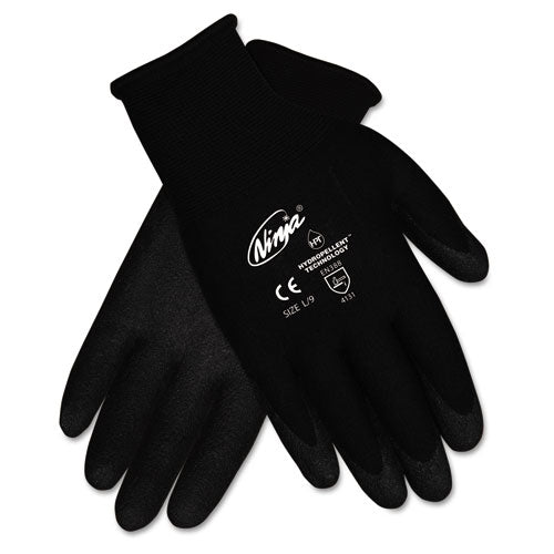 Ninja HPT PVC coated Nylon Gloves, Large, Black, Pair