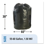 8105013862399, SKILCRAFT Recycled Content Trash Can Liners, 60 gal, 1.5 mil, 38" x 60", Black/Brown, 100/Carton