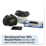 Total Recycled Content Plastic Trash Bags, 10 gal, 1 mil, 24" x 24", Brown/Black, 250/Carton