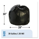 Total Recycled Content Plastic Trash Bags, 30 gal, 1.3 mil, 30" x 39", Brown/Black, 100/Carton