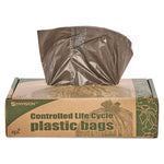 Controlled Life-Cycle Plastic Trash Bags, 30 gal, 0.8 mil, 30" x 36", Brown, 60/Box