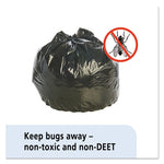 Insect-Repellent Trash Bags, 45 gal, 2 mil, 40" x 45", Black, 65/Box