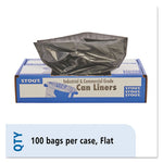 Total Recycled Content Plastic Trash Bags, 65 gal, 1.5 mil, 50" x 51", Brown/Black, 100/Carton