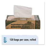 Controlled Life-Cycle Plastic Trash Bags, 13 gal, 0.7 mil, 24" x 30", White, 120/Box