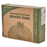 Controlled Life-Cycle Plastic Trash Bags, 30 gal, 0.8 mil, 30" x 36", Brown, 60/Box