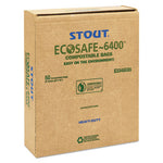 EcoSafe-6400 Bags, 32 gal, 0.85 mil, 33" x 48", Green, 50/Box