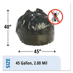 8105015346819, SKILCRAFT Insect Repellent Trash Bags, 45 gal, 2 mil, 40 x 45, Black, 65/Box