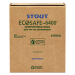 EcoSafe-6400 Bags, 32 gal, 0.85 mil, 33" x 48", Green, 50/Box