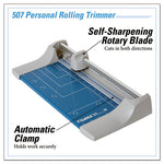 Rolling/Rotary Paper Trimmer/Cutter, 7 Sheets, 12" Cut Length, Metal Base, 8.25 x 17.38