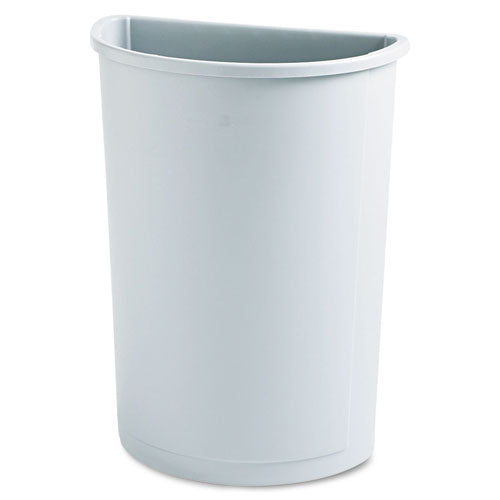 Untouchable Half-Round Plastic Receptacle, 21 gal, Plastic, Gray