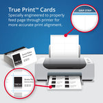 Linen Texture True Print Business Cards, Inkjet, 2 x 3.5, White, 200 Cards, 10 Cards/Sheet, 20 Sheets/Pack