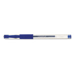 Comfort Grip Gel Pen, Stick, Medium 0.7 mm, Blue Ink, Clear/Blue Barrel, Dozen