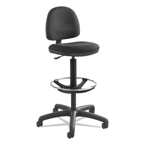 Precision Extended-Height Swivel Stool, Adjustle Footring, Supports Up to 250 lb, 23" to 33" Seat Height, Black Fric