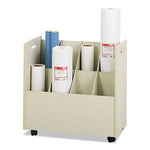 Laminate Mobile Roll Files, 8 Compartments, 30.13w x 15.75d x 29.25h, Putty, Ships in 1-3 Business Days