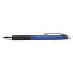 Comfort Grip Ballpoint Pen, Retractable, Medium 1 mm, Blue Ink, Blue/Black Barrel, Dozen