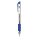 Comfort Grip Gel Pen, Stick, Medium 0.7 mm, Blue Ink, Clear/Blue Barrel, Dozen