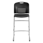 Vy Sled Base Bistro Chair, Supports Up to 350 lb, 30.5" Seat Height, Black Seat, Black Back, Silver Base