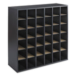 Wood Mail Sorter with Adjustle Dividers, Stackle, 36 Compartments, 33.75 x 12 x 32.75, Black