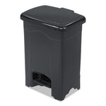 Plastic Step-On Receptacle, 4 gal, Plastic, Black