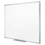 Dry Erase Board with Aluminum Frame, 72 x 48, Melamine White Surface, Silver Aluminum Frame