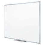 Dry Erase Board with Aluminum Frame, 36 x 24, Melamine White Surface, Silver Aluminum Frame